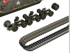 m4a3e8 sherman easy eight rices red devils 3D Model