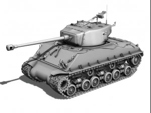 m4a3e8 sherman easy eight rices red devils 3D Model
