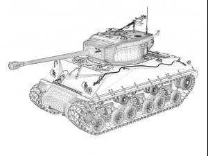 m4a3e8 sherman easy eight rices red devils 3D Model