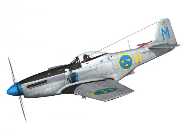 north american p51d mustang swedisch airforce 3D Model .c4d .max .obj .3ds .fbx .stl .blend 
