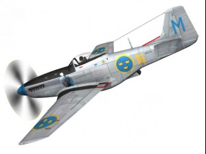 north american p51d mustang swedisch airforce 3D Model