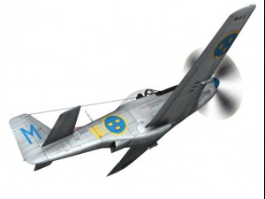 north american p51d mustang swedisch airforce 3D Model