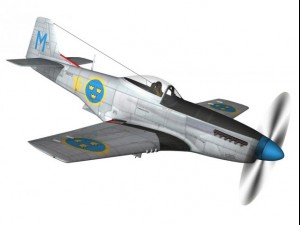 north american p51d mustang swedisch airforce 3D Model