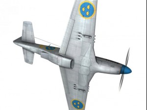 north american p51d mustang swedisch airforce 3D Model