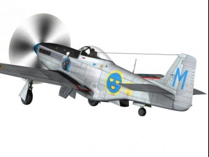 north american p51d mustang swedisch airforce 3D Model