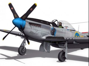 north american p51d mustang swedisch airforce 3D Model