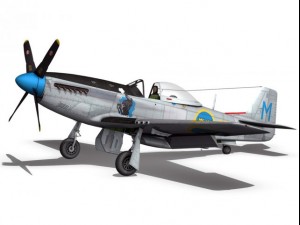 north american p51d mustang swedisch airforce 3D Model