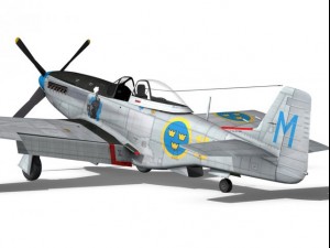 north american p51d mustang swedisch airforce 3D Model