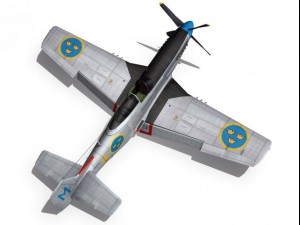 north american p51d mustang swedisch airforce 3D Model