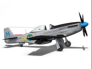 north american p51d mustang swedisch airforce 3D Model