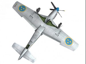 north american p51d mustang swedisch airforce 3D Model