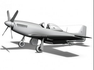 north american p51d mustang swedisch airforce 3D Model