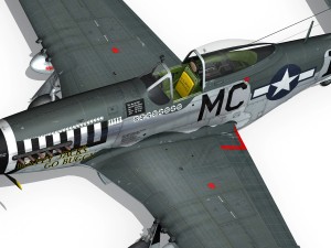 north american p51d mustang happy jacks go buggy 3D Model