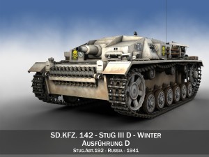 stug iii - ausfd - stug abt 192 - winter camo 3D Model