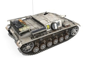 stug iii - ausfd - stug abt 192 - winter camo 3D Model