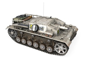 stug iii - ausfd - stug abt 192 - winter camo 3D Model