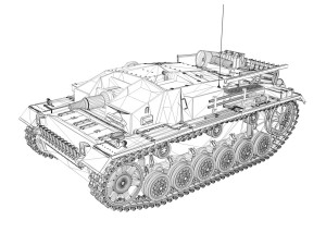stug iii - ausfd - stug abt 192 - winter camo 3D Model