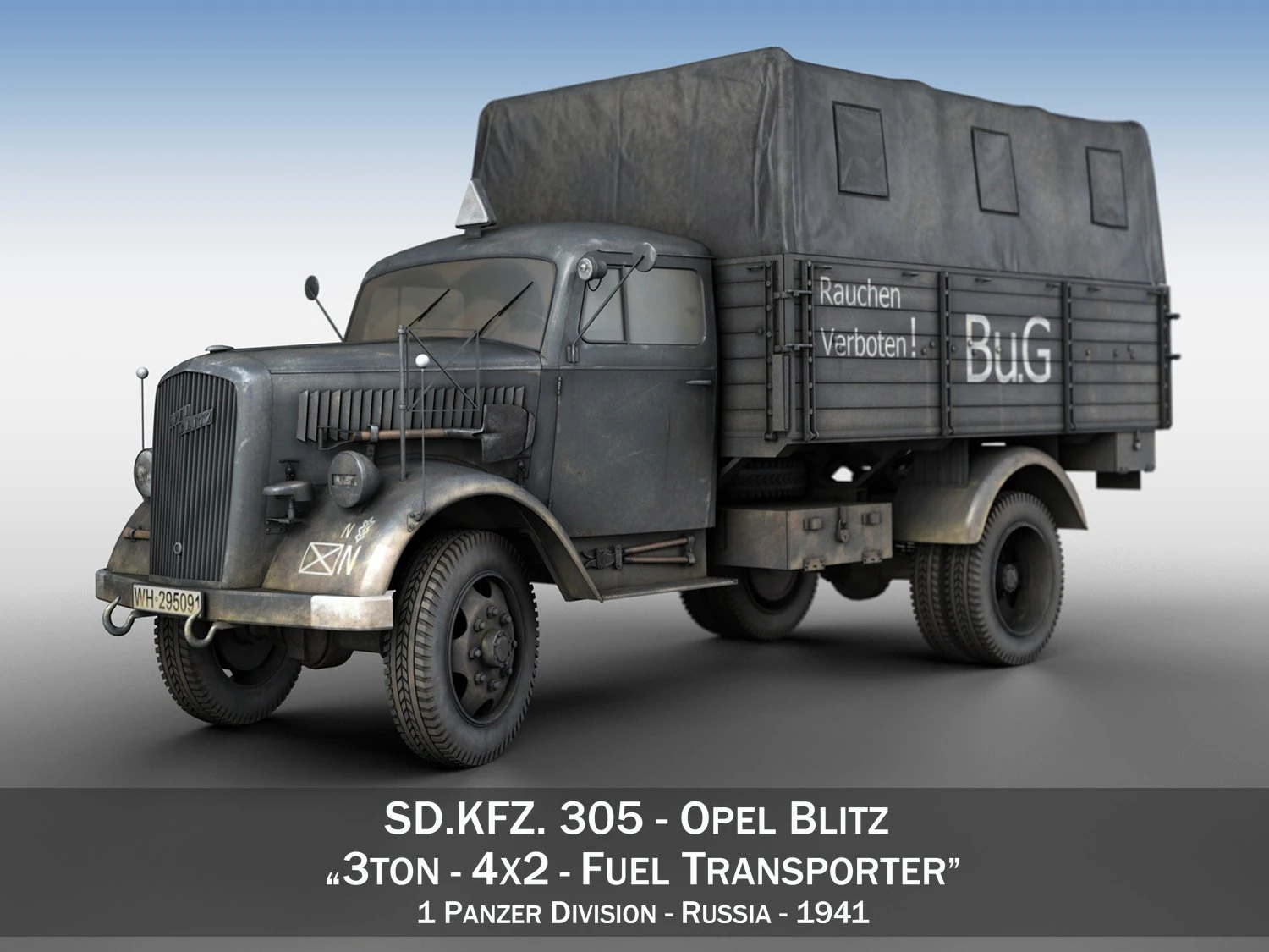 opel blitz 3ton fuel transporter 3D Model .c4d .max .obj .3ds .fbx .stl .blend 