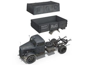 opel blitz 3ton fuel transporter 3D Модель