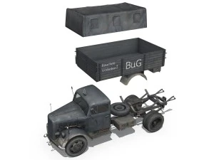 opel blitz 3ton fuel transporter 3D Model