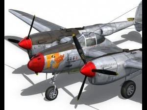 lockheed p38j lightning beautiful bitch 3D Model