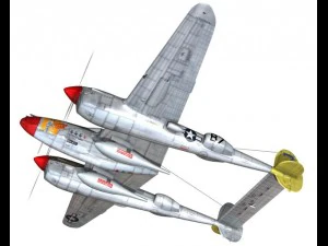 lockheed p38j lightning beautiful bitch 3D Model