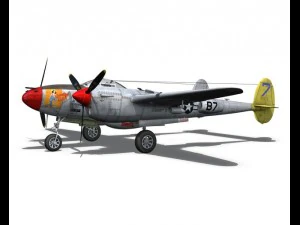 lockheed p38j lightning beautiful bitch 3D Model