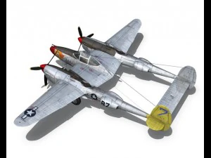 lockheed p38j lightning beautiful bitch 3D Model