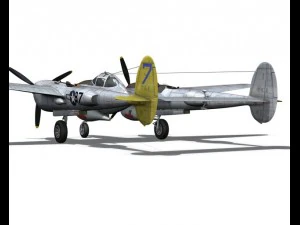 lockheed p38j lightning beautiful bitch 3D Model