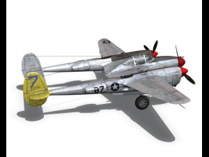 lockheed p38j lightning beautiful bitch Modello 3D