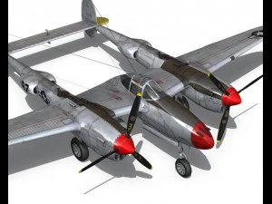 lockheed p38j lightning beautiful bitch 3D Model
