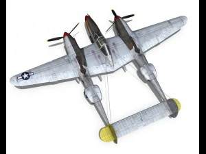 lockheed p38j lightning beautiful bitch 3D Model