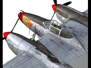 lockheed p38j lightning beautiful bitch 3D Model