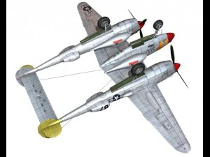 lockheed p38j lightning beautiful bitch 3D Model