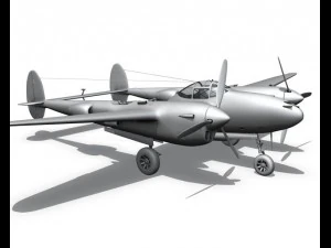 lockheed p38j lightning beautiful bitch 3D Model