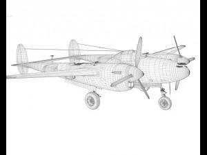lockheed p38j lightning beautiful bitch 3D Model