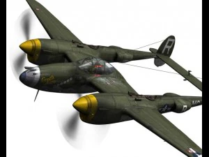 lockheed p 38 lightning gentle annie 3D Model