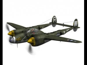 lockheed p 38 lightning gentle annie 3D Model