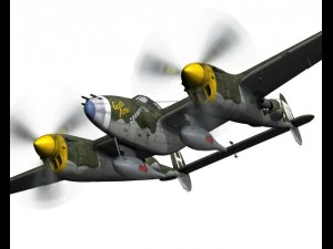 lockheed p 38 lightning gentle annie 3D Model
