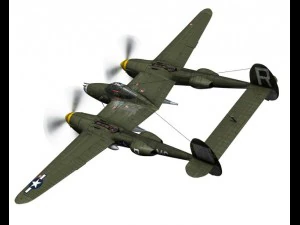 lockheed p 38 lightning gentle annie 3D Model
