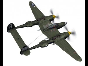 lockheed p 38 lightning gentle annie 3D Model