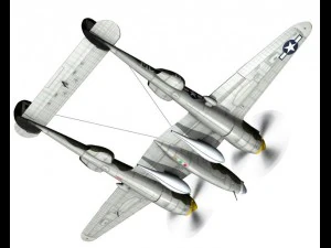 lockheed p 38 lightning gentle annie 3D Model