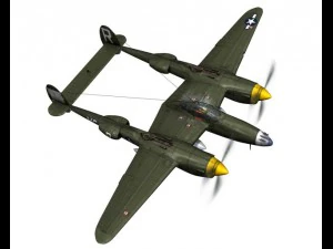 lockheed p 38 lightning gentle annie 3D Model
