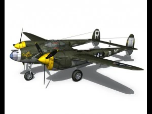 lockheed p 38 lightning gentle annie 3D Model