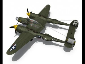 lockheed p 38 lightning gentle annie 3D Model