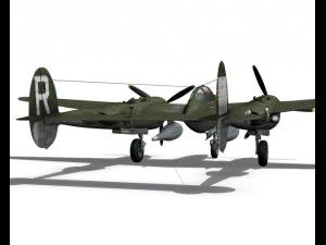 lockheed p 38 lightning gentle annie 3D Model