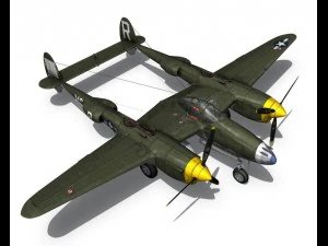 lockheed p 38 lightning gentle annie 3D Model
