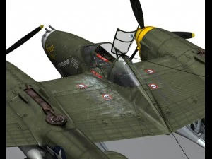 lockheed p 38 lightning gentle annie 3D Model