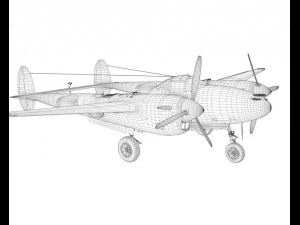 lockheed p 38 lightning gentle annie 3D Model