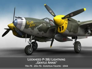 lockheed p 38 lightning gentle annie 3D Model